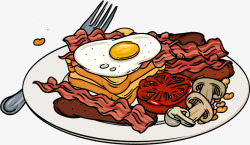 番茄荷包蛋卡通荷包蛋食物图高清图片