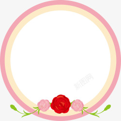 母亲节康乃馨圆形标签素材