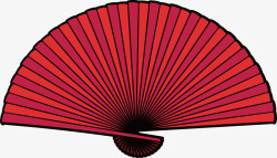 红色中国风折扇矢量图素材