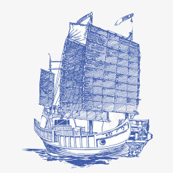 古代船帆船圆珠笔画片高清图片
