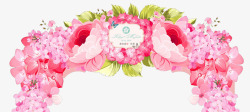 粉色浪漫玫瑰花婚礼拱门素材