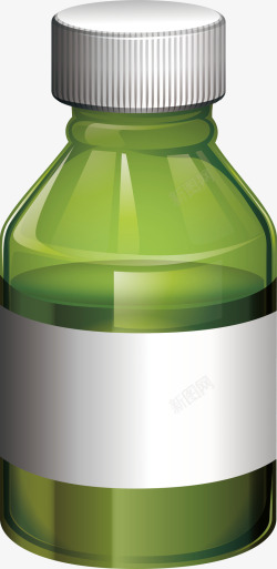 金属包装材料绿色药瓶矢量图高清图片