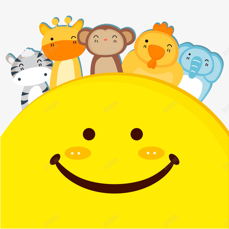 动物黄色笑脸封面矢量图ai免抠素材_88icon https://88icon.com 动物 可爱 封面 黄色笑脸 矢量图