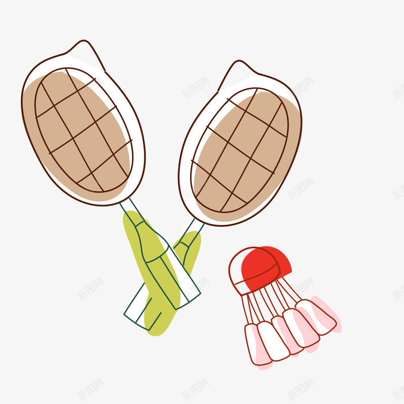 手绘羽毛球拍png免抠素材_88icon https://88icon.com 球拍 羽毛 羽毛球 羽毛球拍