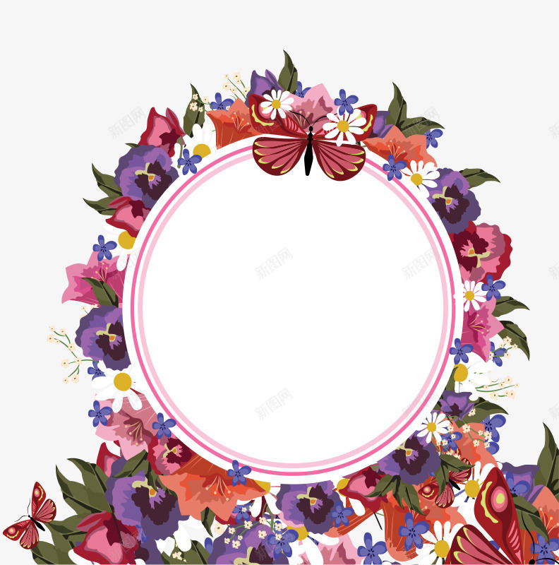 38女神节蝴蝶与花圈边框背景png免抠素材_88icon https://88icon.com 38女人节 38女王节 38女神节 38妇女节 Day Womens 免抠下载 蝴蝶与花圈边框 蝴蝶与花圈边框背景