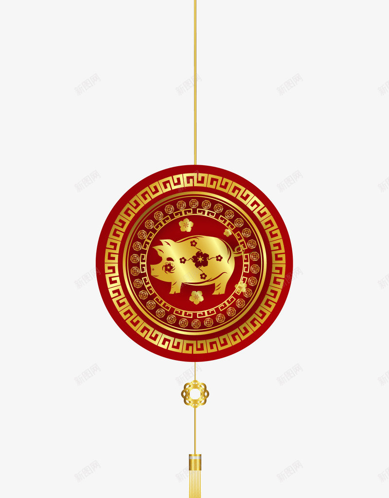 2019猪年新年圆形挂件装饰海矢量图ai免抠素材_88icon https://88icon.com 2019猪年 2019猪年新年圆形挂件装饰海报装饰矢量免费下载 圆形挂件 新年海报 海报装饰 装饰 矢量图