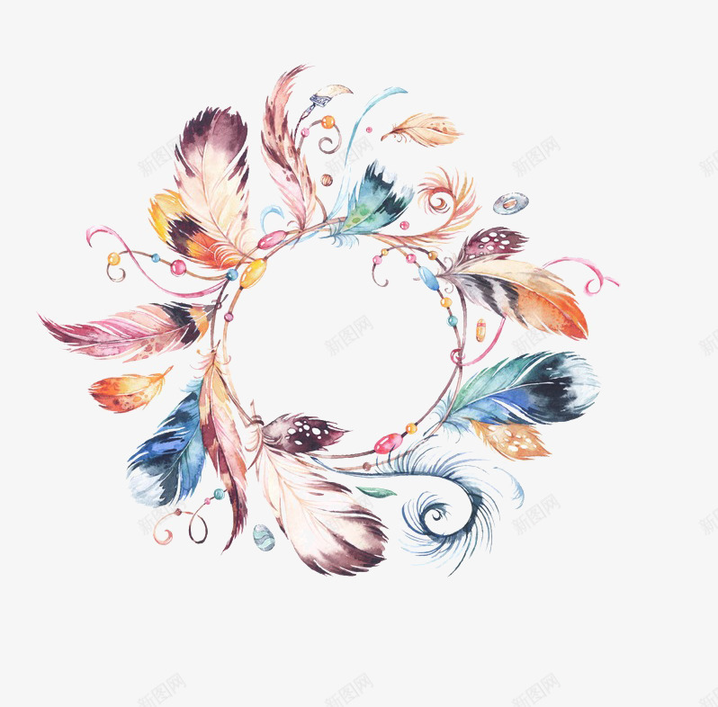 彩色羽毛风铃png免抠素材_88icon https://88icon.com png图形 png装饰 彩色 手绘 羽毛 装饰 风铃