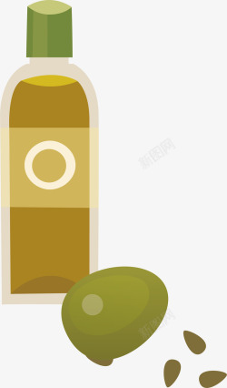 手绘卡通食物橄榄油元素矢量图素材