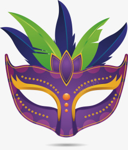 狂欢节派对紫色面具素材
