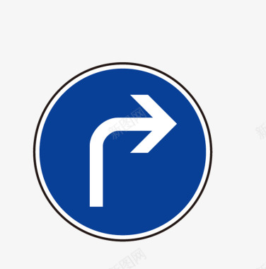 交通标志蓝色圆形图案图标图标