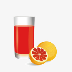 圆柱形的玻璃杯里一杯扁平化红色素材