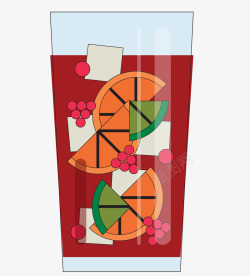 卡通一杯水果果汁饮料矢量图素材