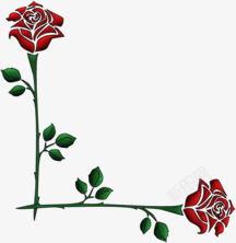 红色玫瑰花边框素材