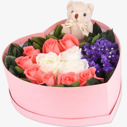 玫瑰花粉色礼盒素材