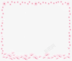 粉色卡通羽毛边框素材