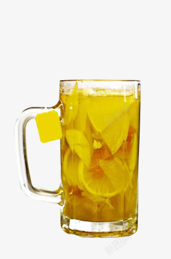 黄色柠檬茶素材