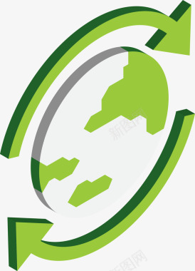 绿色循环箭头图标图标