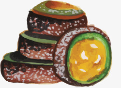 西点食材卡通寿司卷高清图片