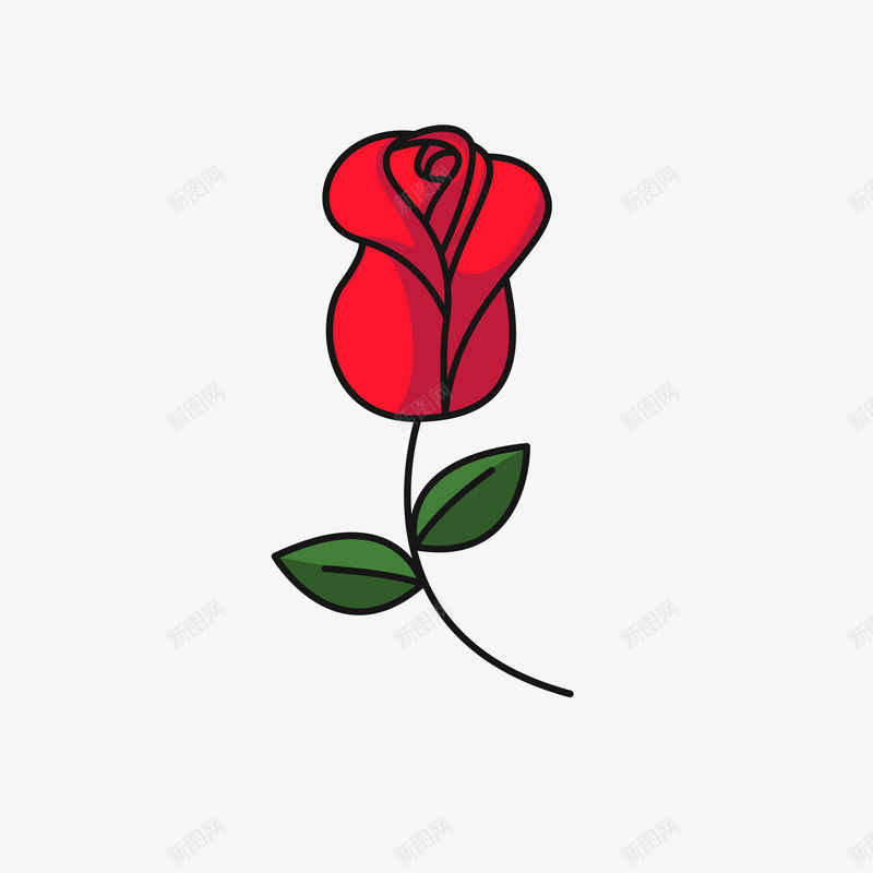 卡通浪漫的玫瑰矢量图eps免抠素材_88icon https://88icon.com 卡通 卡通玫瑰 浪漫 浪漫玫瑰 玫瑰 红色 红色玫瑰 矢量图