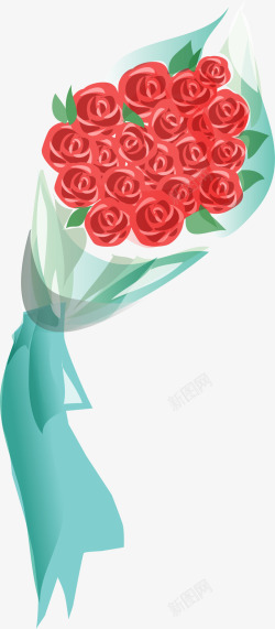情人节红色玫瑰花束素材