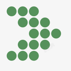 绿色圆点对称箭号箭头素材