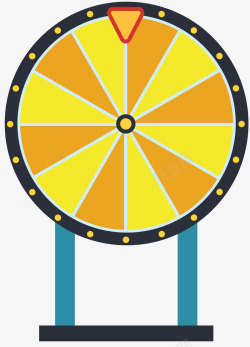 黄色圆形转盘矢量图素材