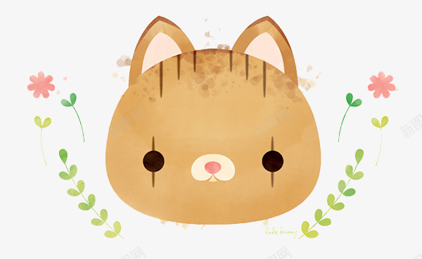 手绘小猫可爱头像psd免抠素材_88icon https://88icon.com 创意插画设计 卡通贺卡封面 手绘插画