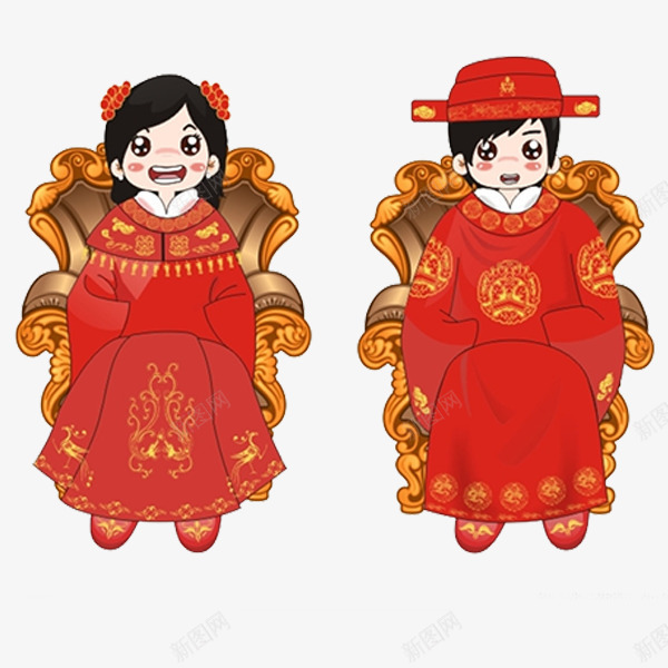 中式婚礼可爱小人png免抠素材_88icon https://88icon.com 中式婚礼 产品实物 喜事 婚庆 结婚小人