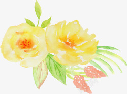 黄色玫瑰花装饰图案素材