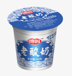 蓝色老酸奶包装素材