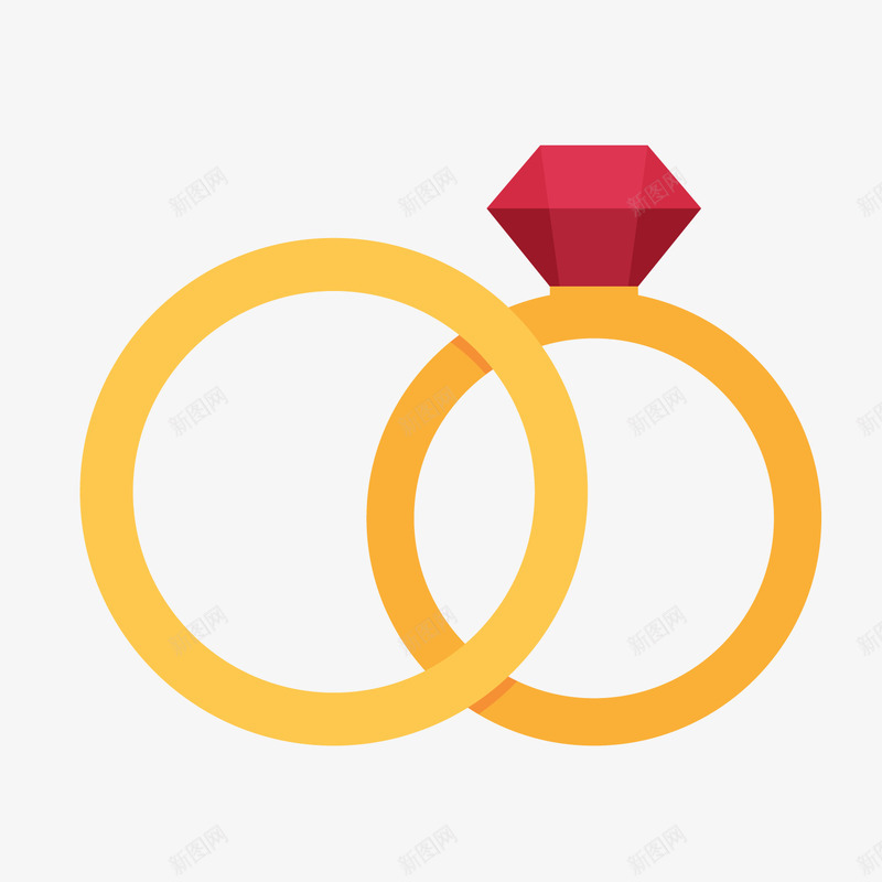 金色婚礼钻石对戒png免抠素材_88icon https://88icon.com 卡通戒指 婚礼对戒 红色宝石 背景装饰