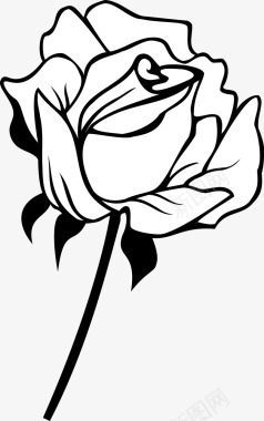 耳线绽放的玫瑰花图标图标