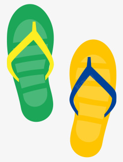巴西符号巴西扁平风格拖鞋高清图片