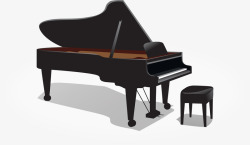 卡通钢琴和椅子素材