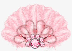 粉色扇子卡通粉色羽毛折扇高清图片