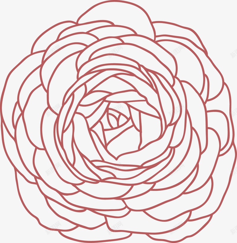 玫瑰花创意线条图png免抠素材_88icon https://88icon.com 创意 玫瑰 轮廓图