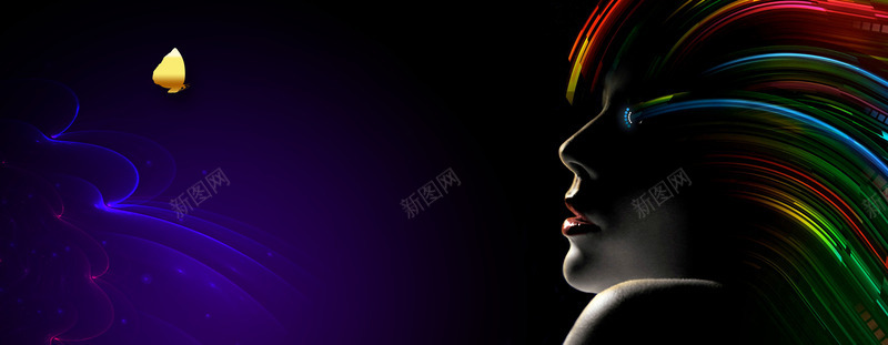 美发背景png免抠素材_88icon https://88icon.com 美发人物 美发背景 蝴蝶
