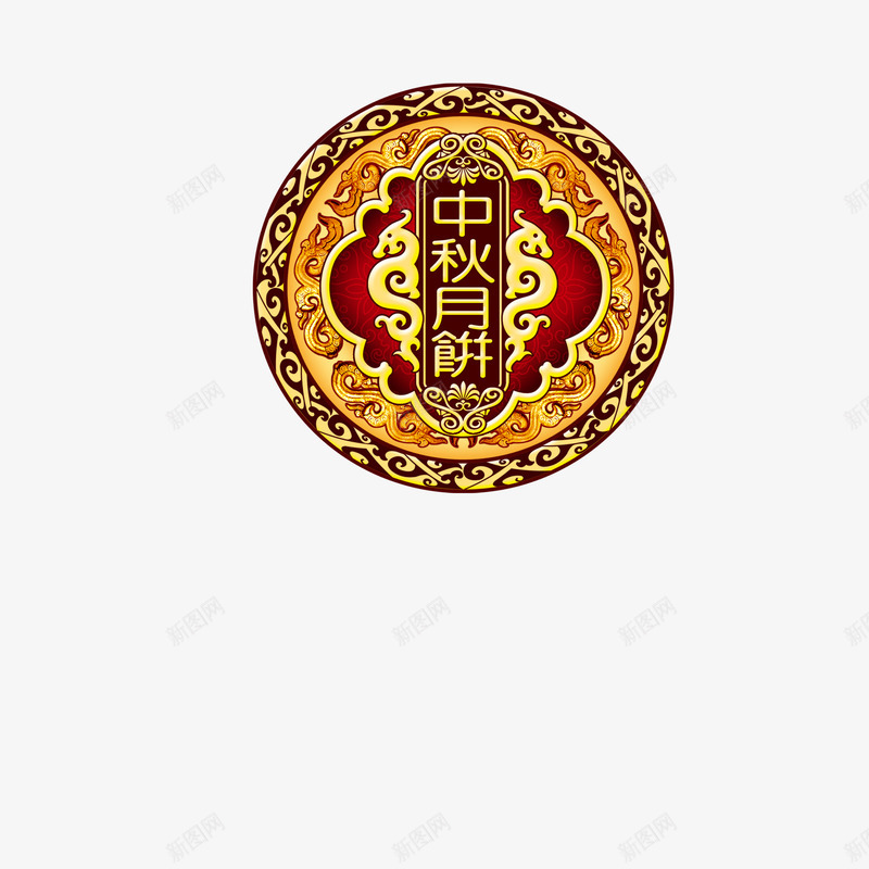 中秋节图案装饰psd免抠素材_88icon https://88icon.com 中秋月饼 中秋节图案装饰 金色圆形花纹