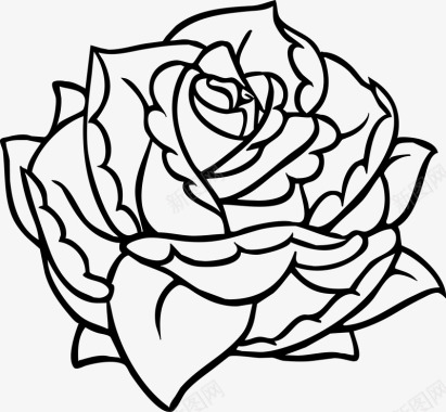 耳线手绘玫瑰花图图标图标