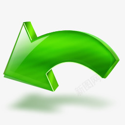 绿色弯曲立体箭头图标图标