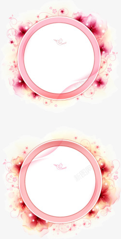 粉色圆形花边底纹素材