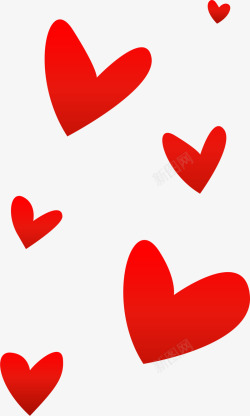 红色情人节漂浮爱心素材