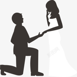 婚礼单膝求婚情侣素材