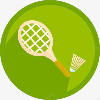 绿色环保羽毛球套装图标图标