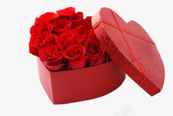 创意合成效果红色的玫瑰花礼盒素材