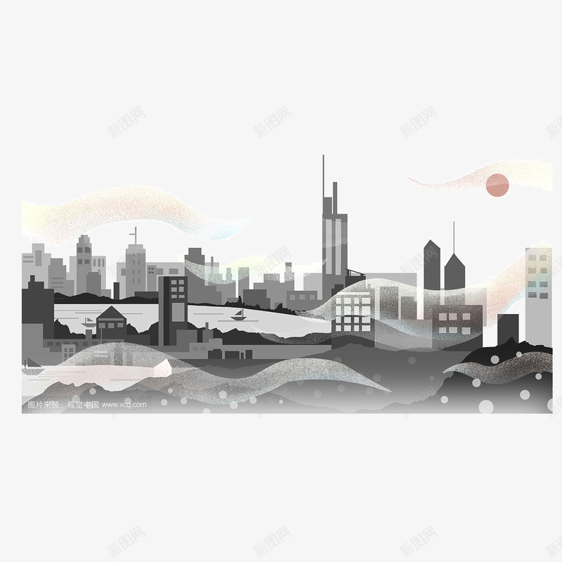 雾霾城市空气污染插画png免抠素材_88icon https://88icon.com 城市剪影 扁平化 插画 污染 空气污染 雾霾 雾霾城市