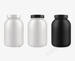 黑白色大瓶的塑料瓶罐实物素材