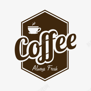 复古咖啡英文字体图标图标