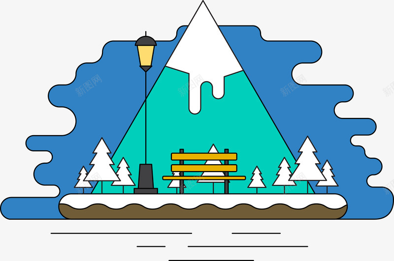 雪山悬浮山体矢量图ai免抠素材_88icon https://88icon.com 冬季 卡通悬浮山体 卡通高山 山体 景观 松树 积雪 雪山 高山 矢量图