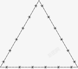 护栏篱笆三角形带刺铁丝圈高清图片